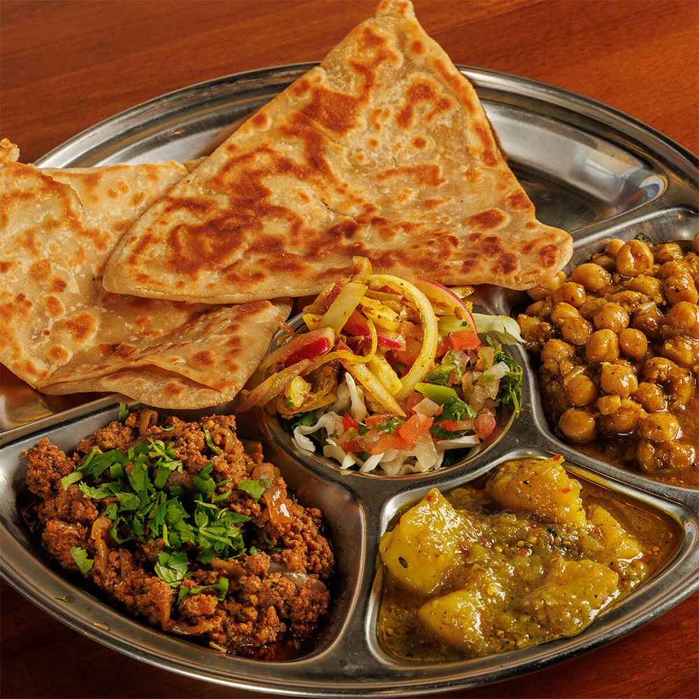Burns Road Qeema Thali Weekend Nashta Brunch at Halal Restaurant Tustin CA