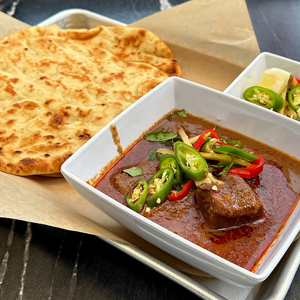 Burns Road Authentic Nihari with Naan Pakistani Breakfast Brunch Served in Tustin CA